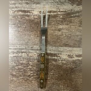 Ecko Unlimited Floral Two-Prong Fork - Brown and Silver